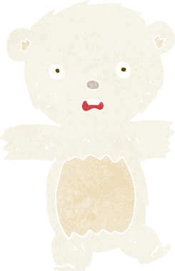 Bir insan tarafından çizilmiş kutup ayısı yavrusu.