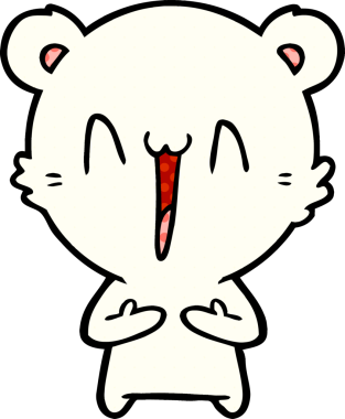 Bir insan tarafından çizilmiş mutlu kutup ayısı karikatürü