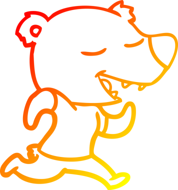 Bir insan tarafından çizilen çizgi film ayısının sıcak çizgi çizimi