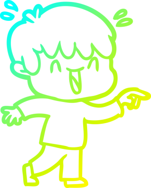 Bir insan tarafından çizilmiş gülen bir çizgi film karakteri çizimi.