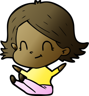 Bir insan tarafından çizilmiş karikatür dostu kız.