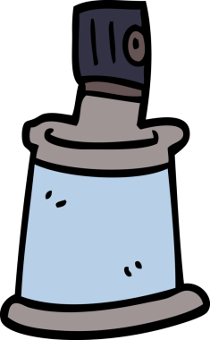 Bir insan tarafından çizilmiş karalama spreyi kutusu.