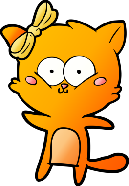 Bir insan tarafından çizilmiş çizgi film kedisi.