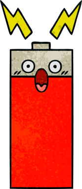 Bir insanın çizdiği pilin retro grunge desen karikatürü