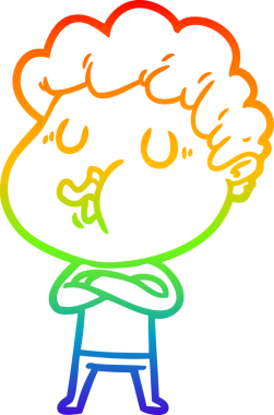 Gökkuşağı gradyan çizimi bir insan tarafından çizilmiş bir çizgi film karakteri.