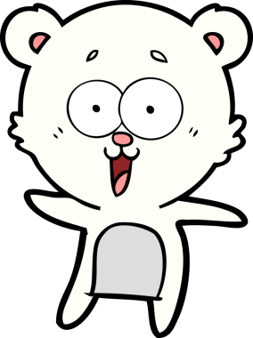 Bir insan tarafından çizilmiş mutlu kutup ayısı karikatürü