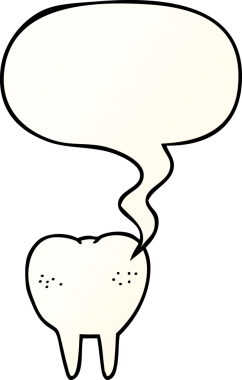 bir insan tarafından çizilmiş düzgün eğimli konuşma baloncuklu çizgi film dişleri