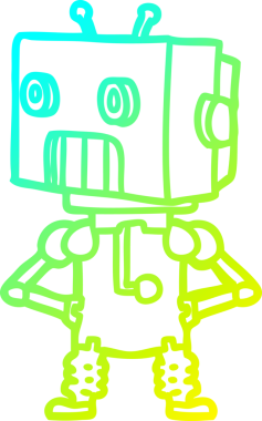 Bir insan tarafından çizilmiş soğuk gradyan robot çizimi