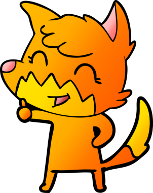 Bir insan tarafından çizilmiş mutlu çizgi film tilkisi.