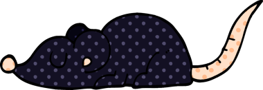 bir insan tarafından çizilmiş siyah bir fare