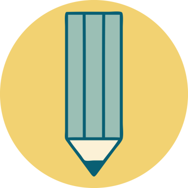 Bir insan tarafından çizilmiş bir kalemin ikonik dövme şekli