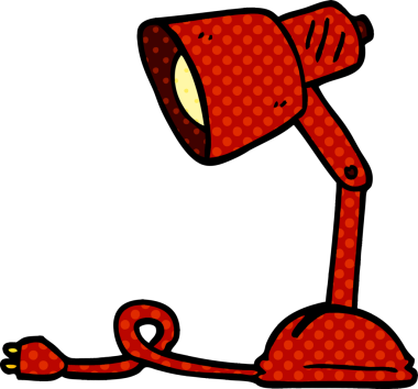 Bir insan tarafından çizilmiş karalama masası lambası.