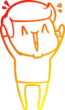 Bir insan tarafından çizilmiş mutlu bir adamın çizgi çizimi.