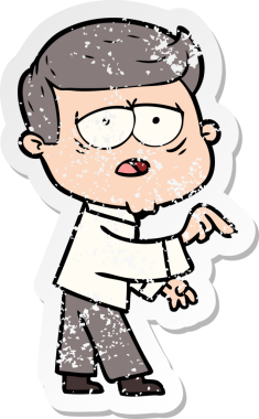 Bir insan tarafından çizilmiş yorgun bir çizgi filmin sıkıntılı çıkartması.