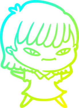 Bir insan tarafından çizilmiş bir karikatür kadın çizimi.