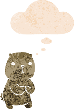 çizgi film endişeli ayı grunge sıkıntılı retro dokuma bir insan tarafından çizilmiş