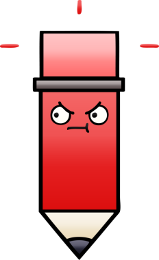 Bir insan tarafından çizilmiş bir kalemin gölgelenmiş karikatürü