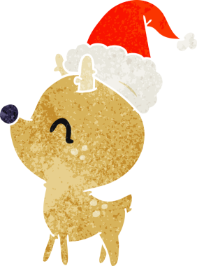 Bir insan tarafından çizilmiş Kawaii geyiğinin eski bir karikatürü.