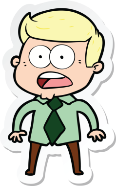 Bir insan tarafından çizilmiş bir karikatür çıkartması.