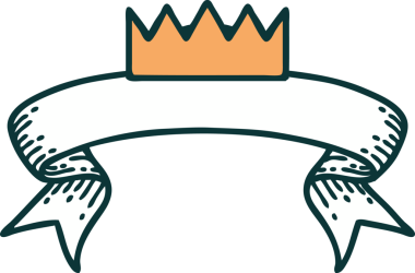 Bir insan tarafından çizilmiş geleneksel bir taç dövmesi.