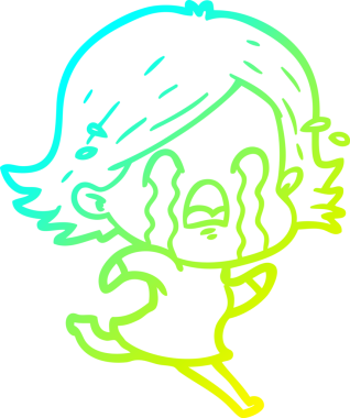 Bir insan tarafından çizilmiş ağlayan bir karikatür çizimi.