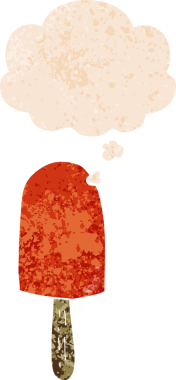 Düşünce baloncuklu çizgi film lolipopu grunge sıkıntılı retro desenli bir insan tarafından çizilmiş