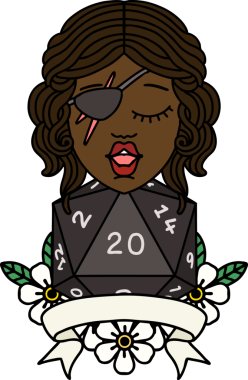 Retro Dövme Tarzı Bir insan tarafından çizilmiş 20 zarlı düzenbaz insan