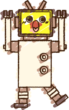 Bir insan tarafından çizilen robot tebeşiri.