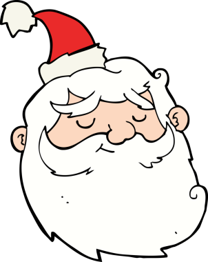 bir insan tarafından çizilmiş noel baba yüzü