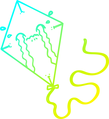 Bir insan tarafından çizilmiş ağlayan çizgi film uçurtmasının soğuk çizgi çizimi.