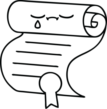 Bir insan tarafından çizilen sözleşmenin çizgi çizimi