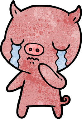 Bir insan tarafından çizilmiş domuz ağlaması.