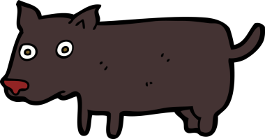 Bir insan tarafından çizilmiş küçük bir köpek.