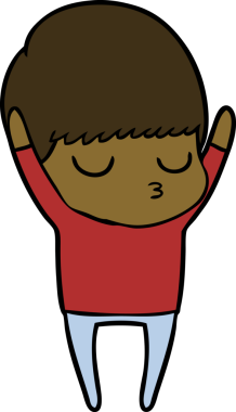 Bir insan tarafından çizilmiş sakin çocuk çizgi filmi.