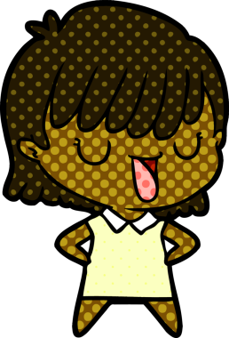 Bir insan tarafından çizilmiş karikatür kadın.