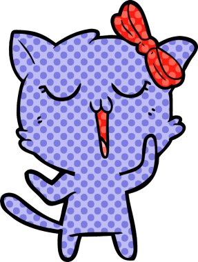 Bir insan tarafından çizilmiş çizgi film kedisi.