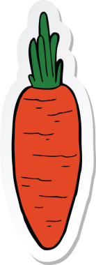 Bir insan tarafından çizilmiş havuç etiketi.