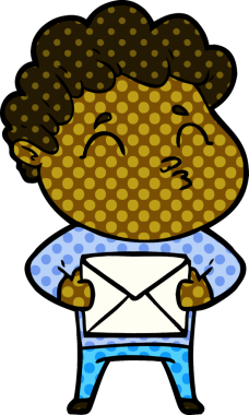 Çizgi film adamı somurtuyor Bir insan tarafından çizilmiş