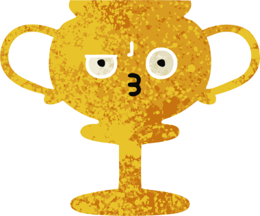 Bir insan tarafından çizilmiş bir kupanın retro illüstrasyon tarzı karikatürü