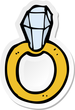 Bir insan tarafından çizilmiş elmas bir yüzüğün çıkartması.