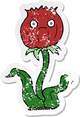 Bir insan tarafından çizilmiş deve dikeni desenli bir çıkartma.