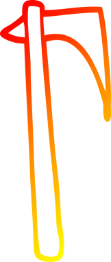 Bir insan tarafından çizilmiş keskin bir baltanın sıcak çizgi çizimi