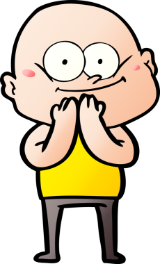 Bir insan tarafından çizilmiş kel bir adam.