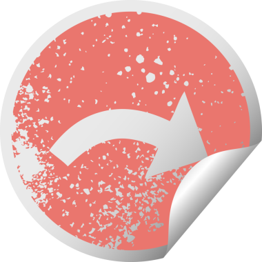 Bir insan tarafından çizilmiş işaretin işaretlenmiş dairesel kabuk soyma etiketi.