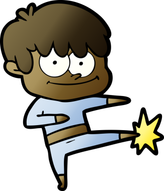 Bir insan tarafından çizilmiş mutlu çizgi film adamı.