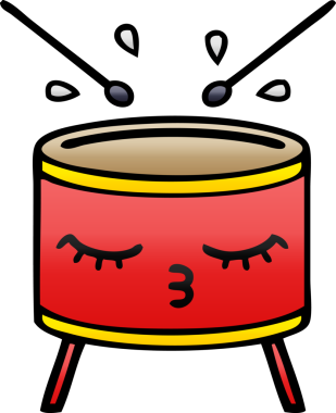 Bir insan tarafından çizilen davulun gölgelenmiş karikatürü