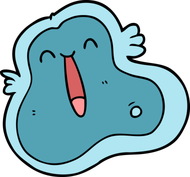 Bir insan tarafından çizilmiş karikatür mikrobu.