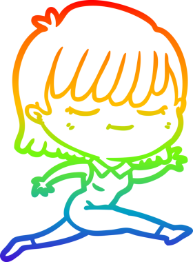 gökkuşağı gradyan çizimi bir insan tarafından çizilmiş bir karikatür kadın