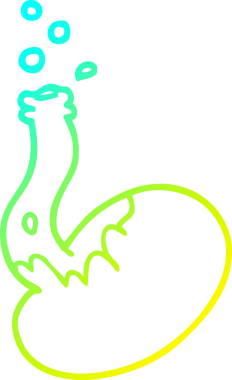 Bir insan tarafından çizilen köpüren kimyasalların soğuk gradyan çizimi.