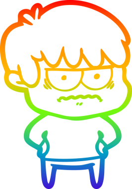 Gökkuşağı gradyan çizgi çizimi Bir insan tarafından çizilmiş bir çizgi film çocuğu